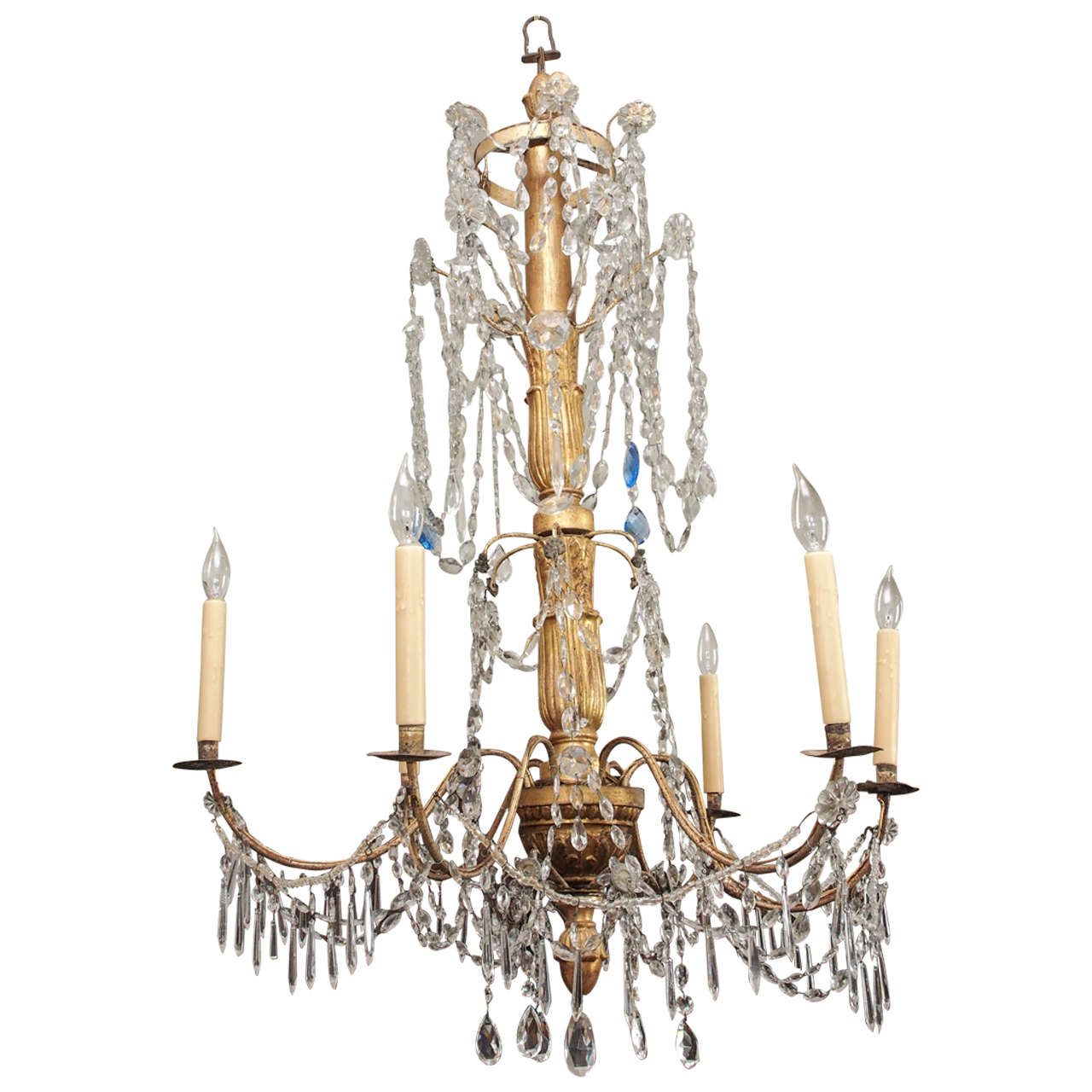 18th Century Genoa Crystal Chandelier For Sale