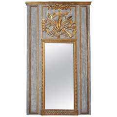 18th Century French  Trumeau Mirror