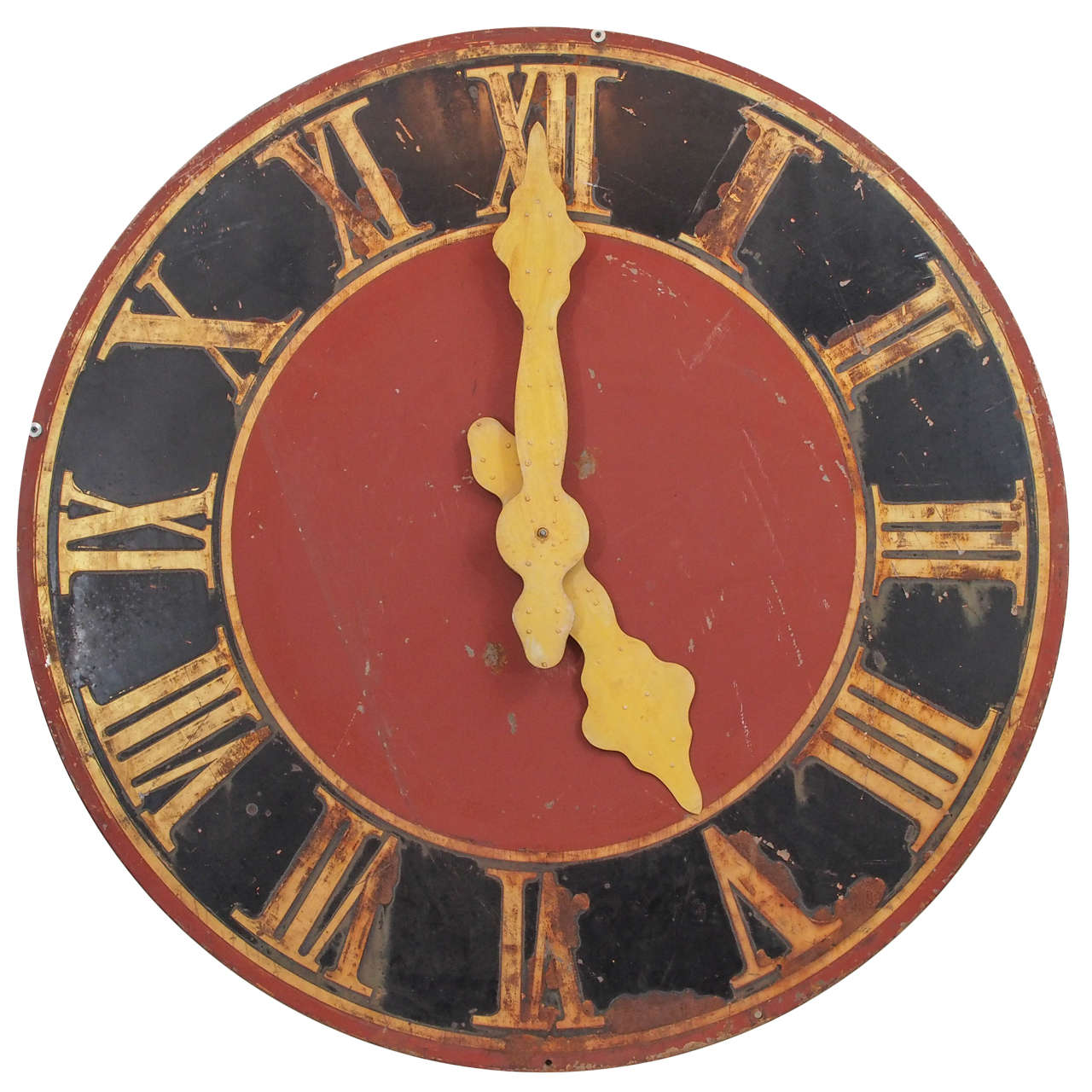 19th Century Iron Wall Clock For Sale