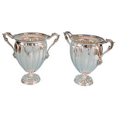 Pair of Victorian Elkington Plate Wine Coolers, Maker Elkington, Mason & Co 1857