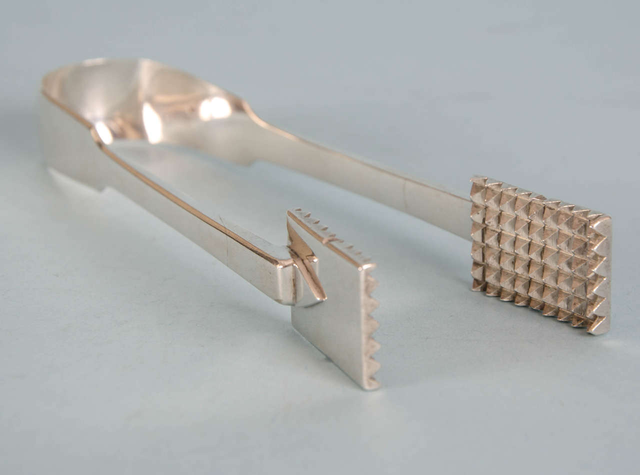 Victorian Sterling Silver Serving Tongs by Francis Higgins, London, 1848