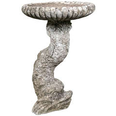 Cast Stone Dolphin Bird Bath 3