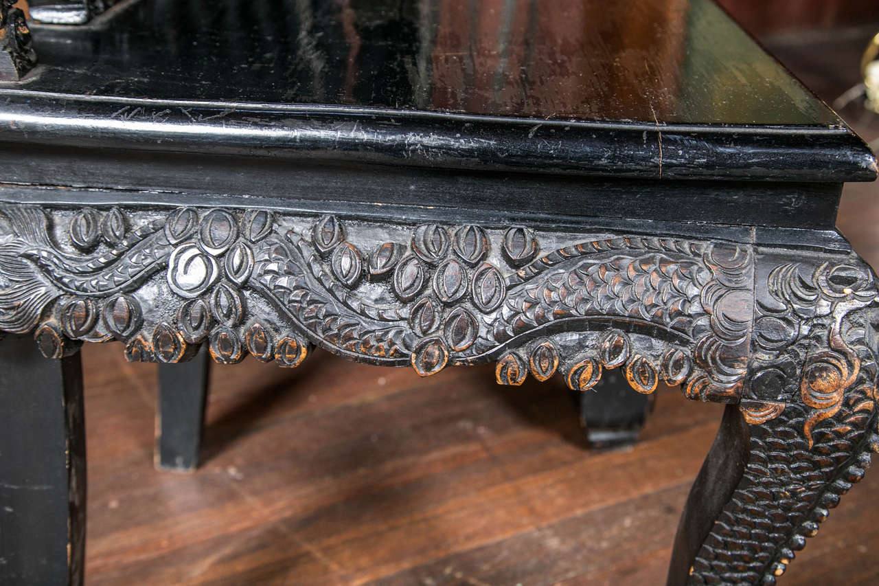 Pair of 1920s Carved Asian Side Chairs 4