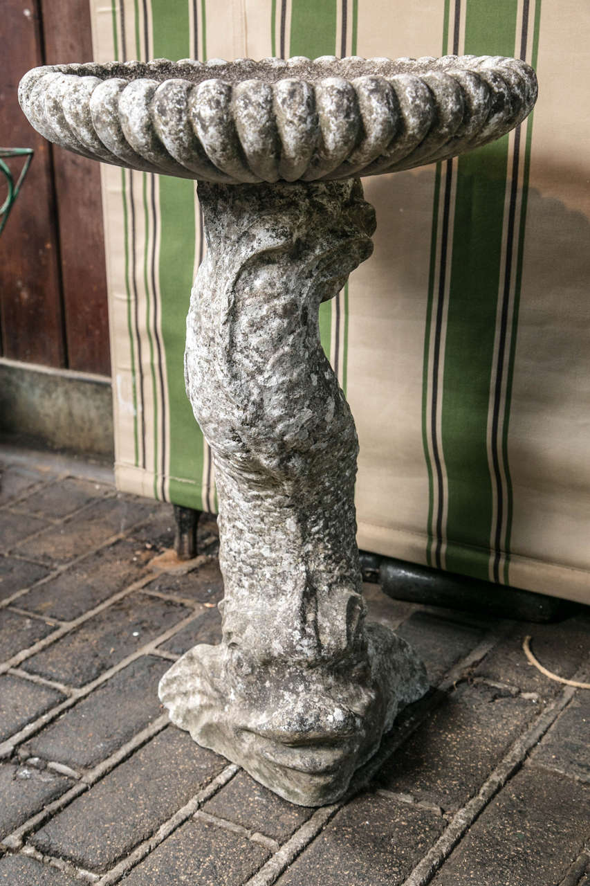 Cast Stone Dolphin Bird Bath at 1stDibs dolphin birdbath, bird bath