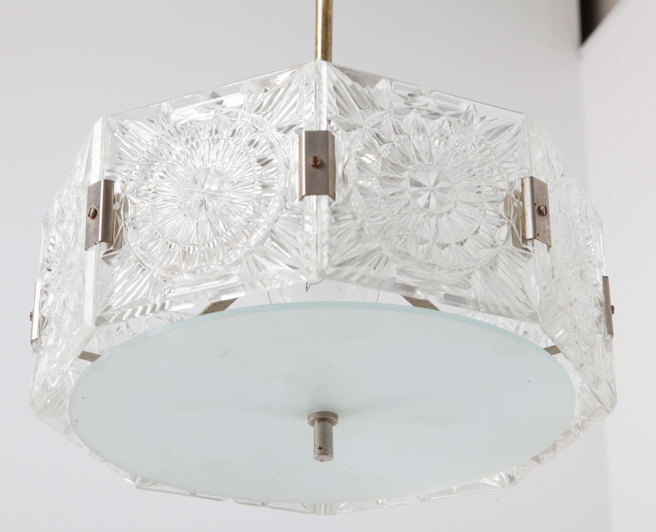Cube Ceiling Fixture Featuring Etched Glass Tile Elements By Kalmar