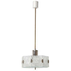 Cube Ceiling Fixture Featuring Etched Glass Tile Elements By Kalmar