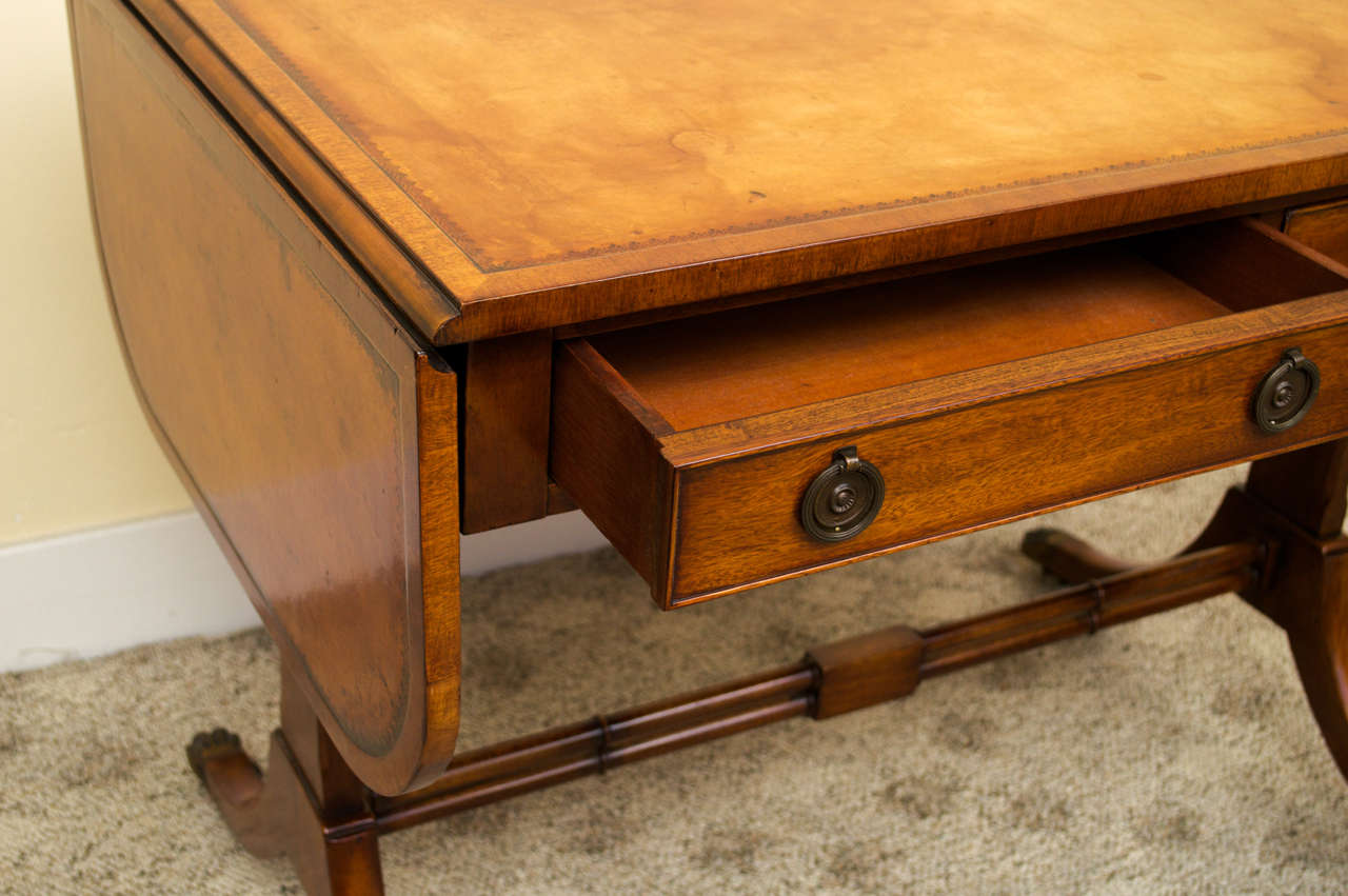George III Style Mahogany Sofa Table In Excellent Condition In San Mateo, CA