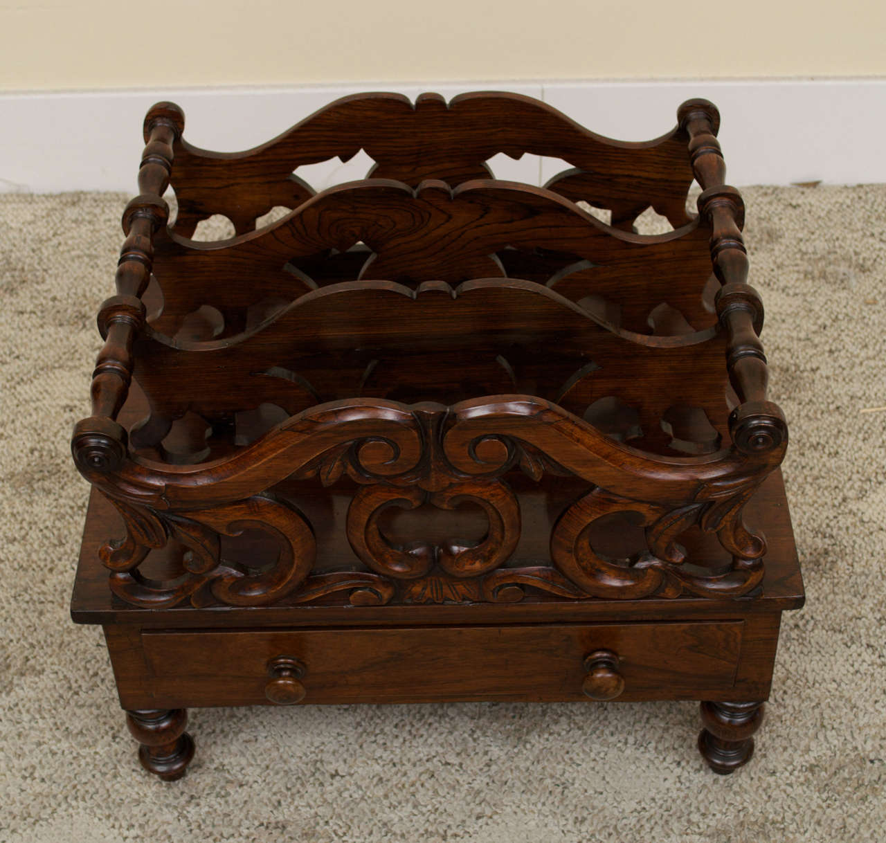 English 19th Century Victorian Mahogany Canterbury