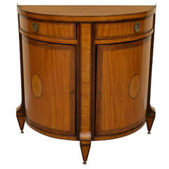Biedermeier Style Satinwood Demilune Cabinet