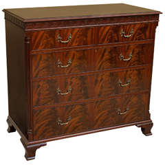 Antique Chippendale Style Flame Mahogany Chest of Drawers