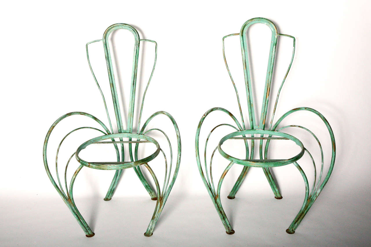 Pair of Sculptural Iron Chairs