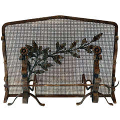 Firescreen with Andirons