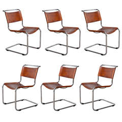 Mies Van Der Rohe 6x Cognac Color Seats.