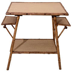 American Bamboo Rectangular Table With Side Flaps