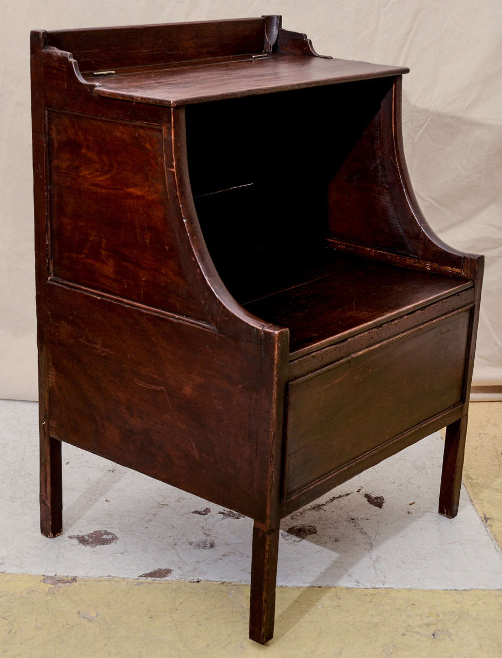 British English George III Faux Bois Bedside Commode