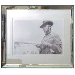 Photograph of Clint Eastwood in Beveled Mirrored Frame