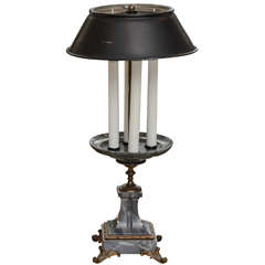 Grey Marble and Bronze Tazza Form Table Lamp