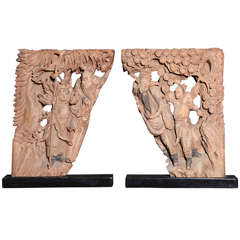 Pair of Antique Qing Dynasty Wood Corbels 3