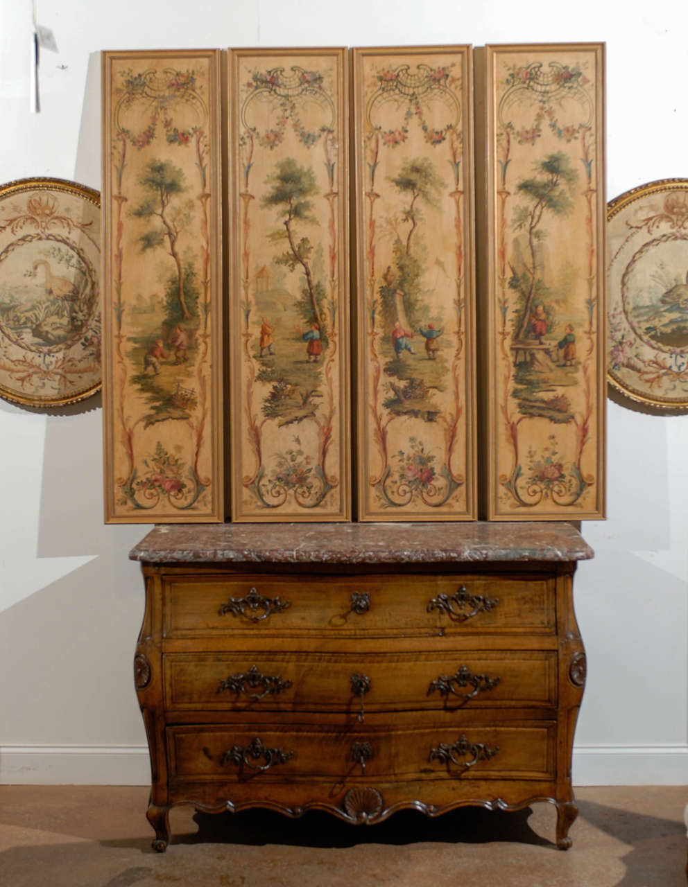 Set of Four French Panels in the Chinese Style