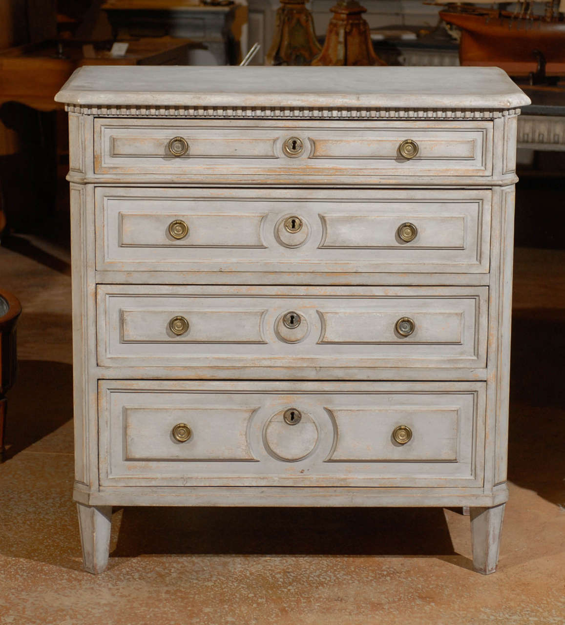 19th Century Painted Swedish Commode. Please Note This Item is an Antique and is One of a Kind. Also Please Refer to Our Website for Our Complete Selection- jadamsantiques.com