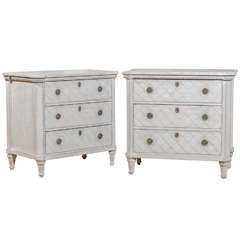Pair Of Painted Swedish Commodes