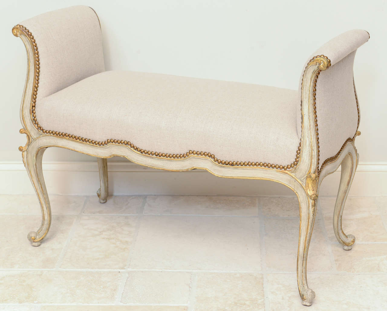 Painted and Parcel Gilt Window Seat