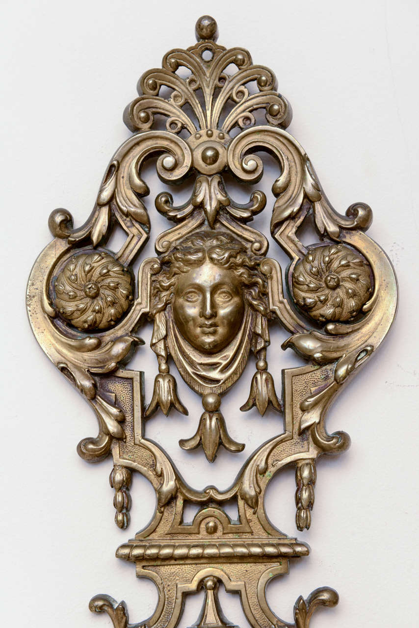 French Pair of Bronze Classical Sconces For Sale