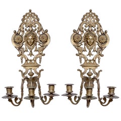 Pair of Bronze Classical Sconces