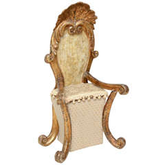 Antique Rare and Unusual Small Giltwood Armchair