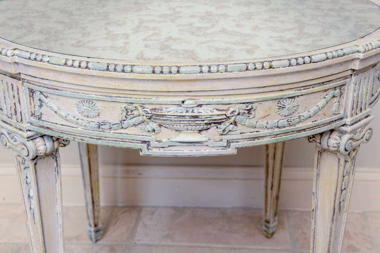 Mid-20th Century Painted Table with Mirrored Top