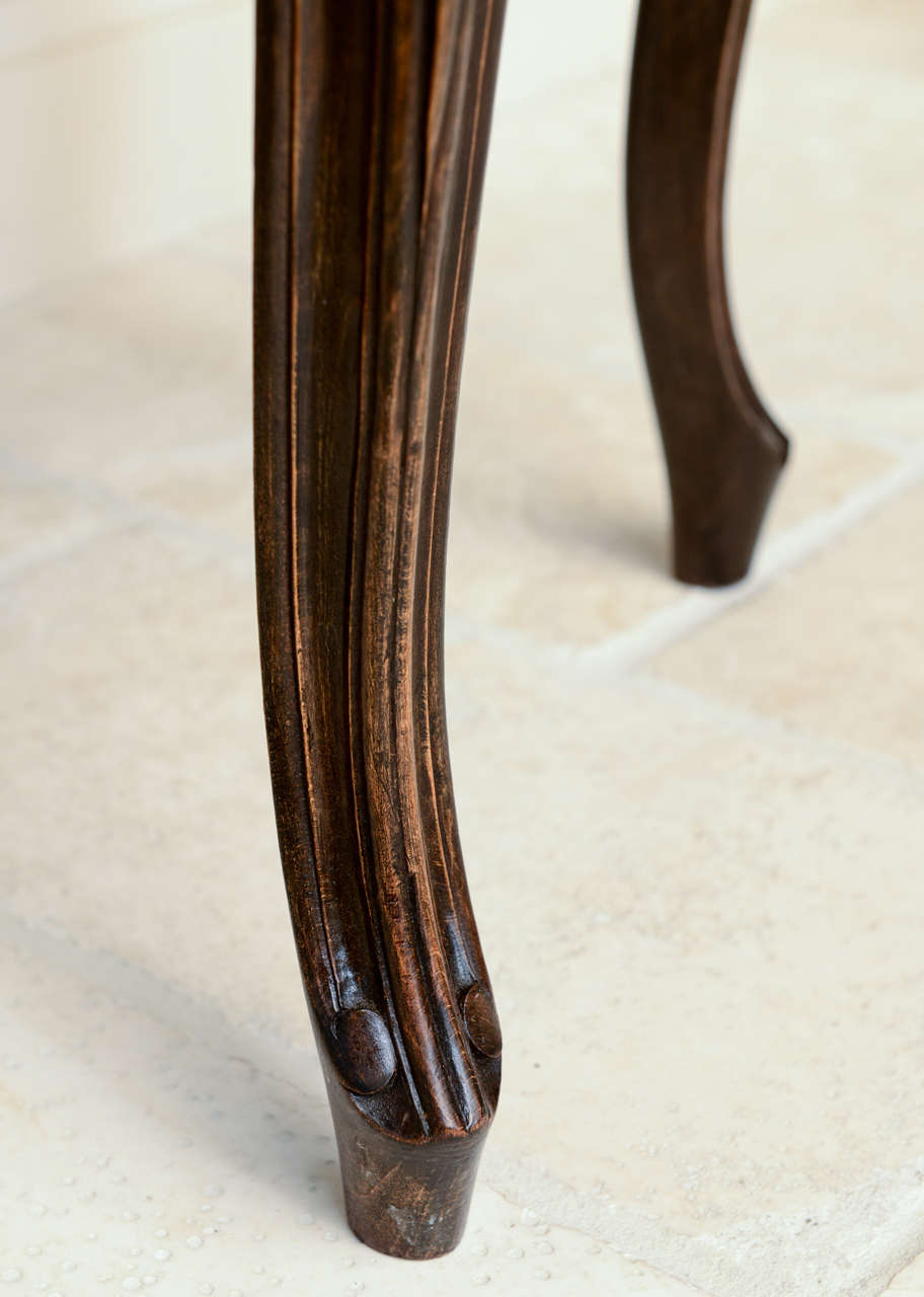 Pair of French Walnut Stools with Square Leopard Seats 4