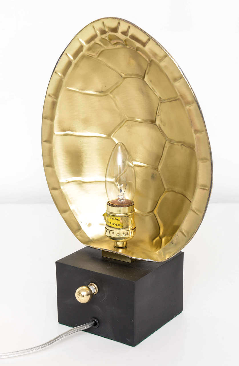 Late 20th Century Mid Century Brass Chapman Tortoise Shell Table Lamp