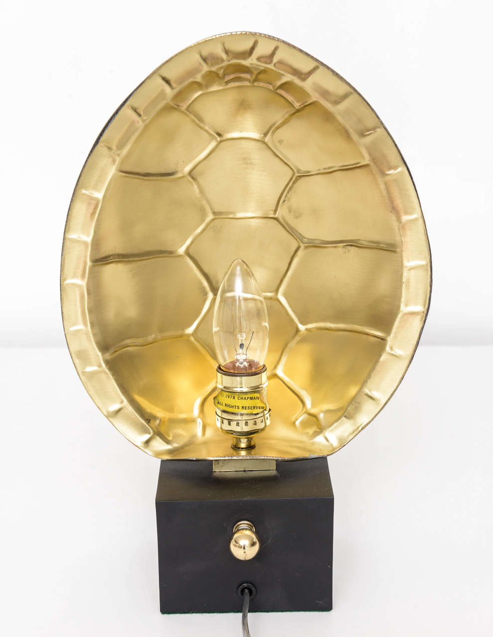 Mid Century Brass Chapman Tortoise Shell Table Lamp 1