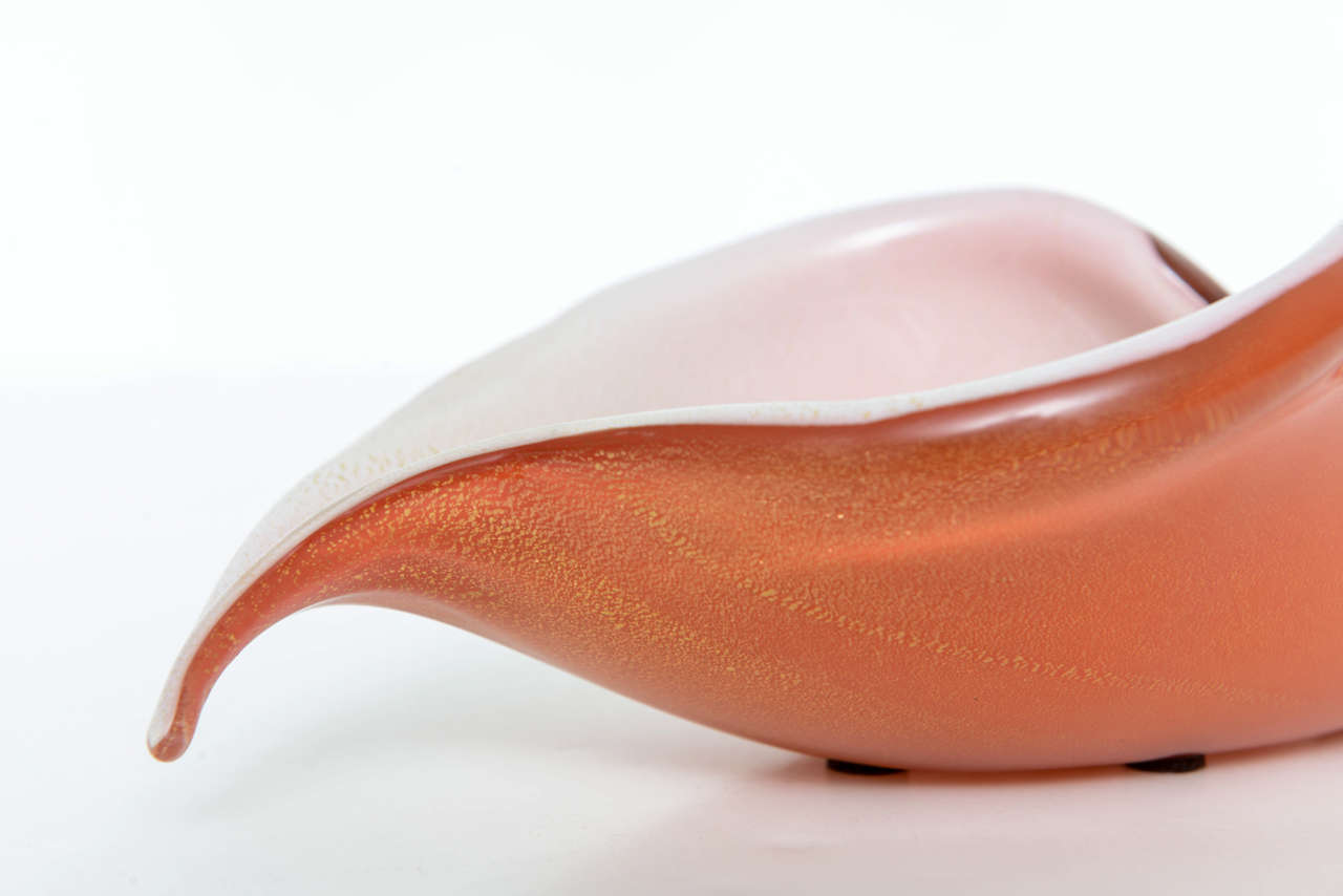 Alfredo Barbini Camer Glass Salviati Cornucopia Shell Dish 2