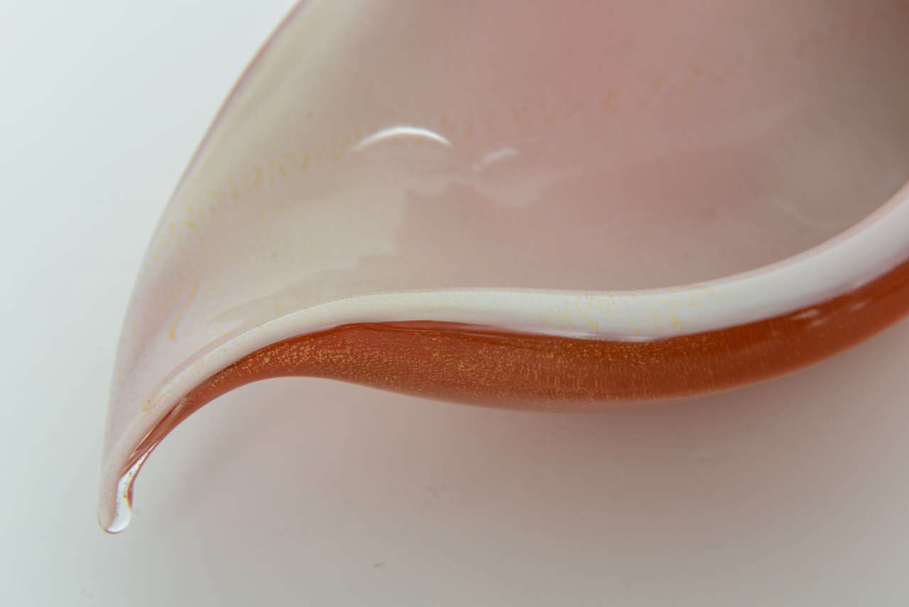 Alfredo Barbini Camer Glass Salviati Cornucopia Shell Dish 4