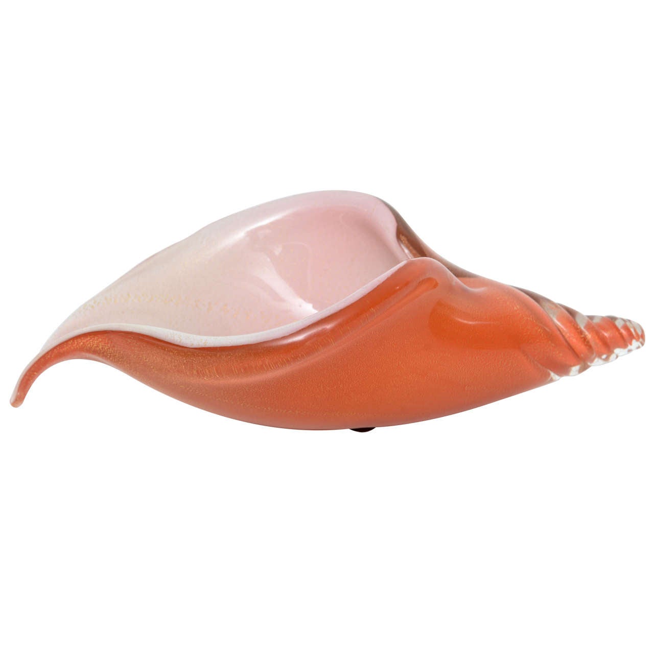 Alfredo Barbini Camer Glass Salviati Cornucopia Shell Dish