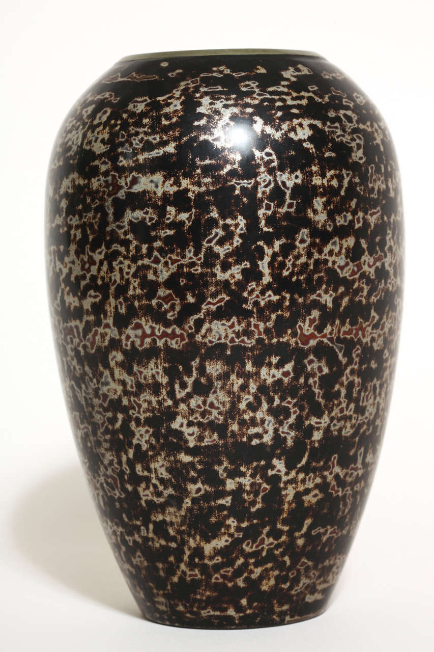 Jean Dunand Art Deco Ovoid Lacquered Vase at 1stdibs
