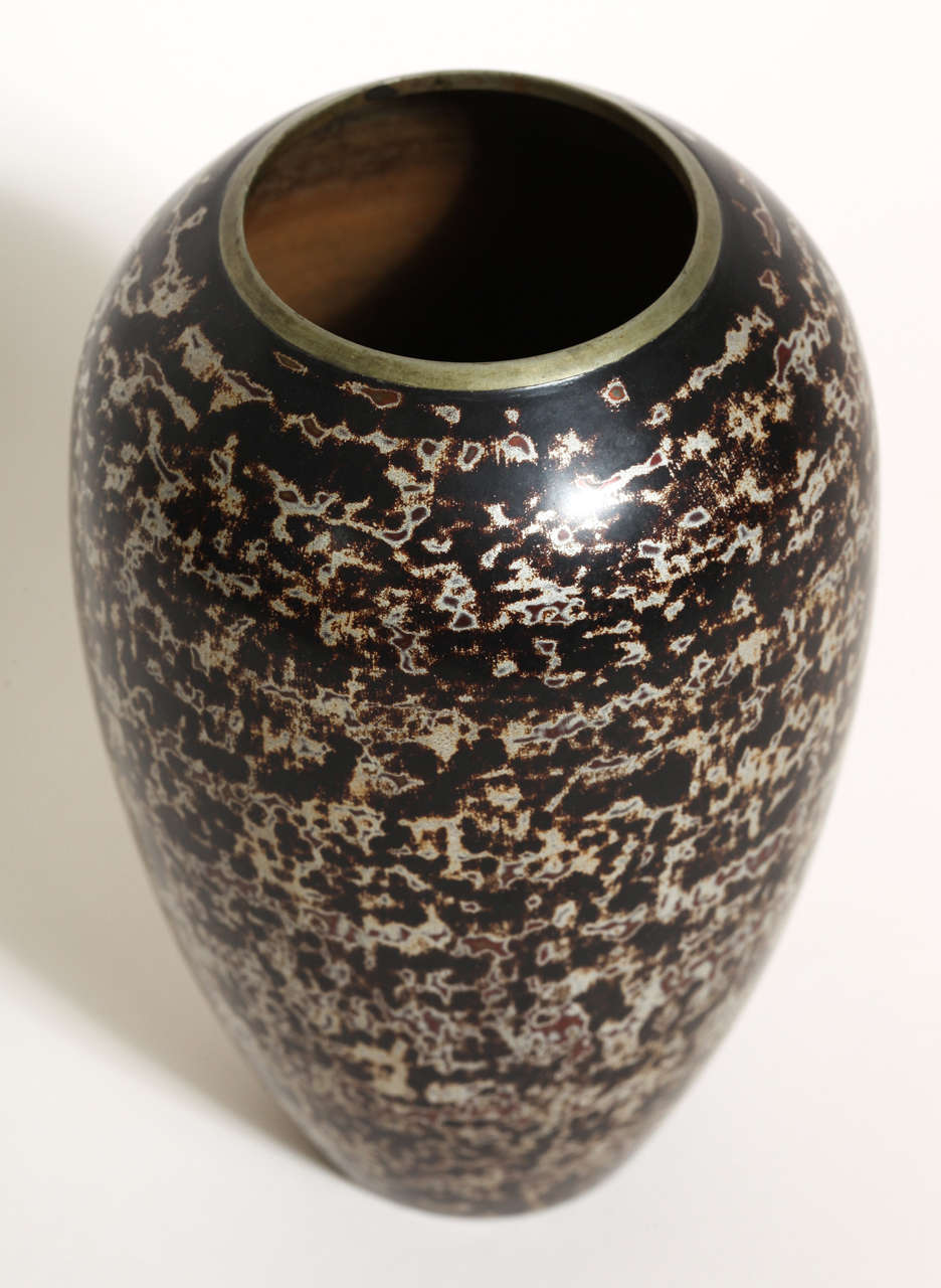 Jean Dunand Art Deco Ovoid Lacquered Vase at 1stdibs