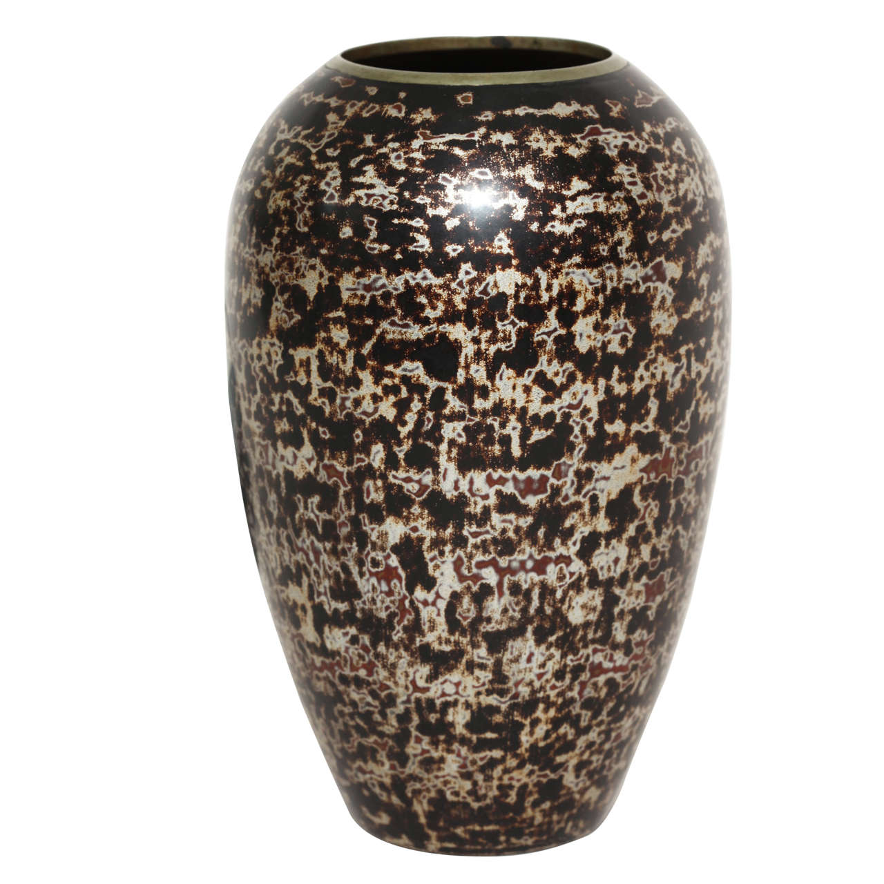 Jean Dunand Art Deco Ovoid Lacquered Vase at 1stdibs