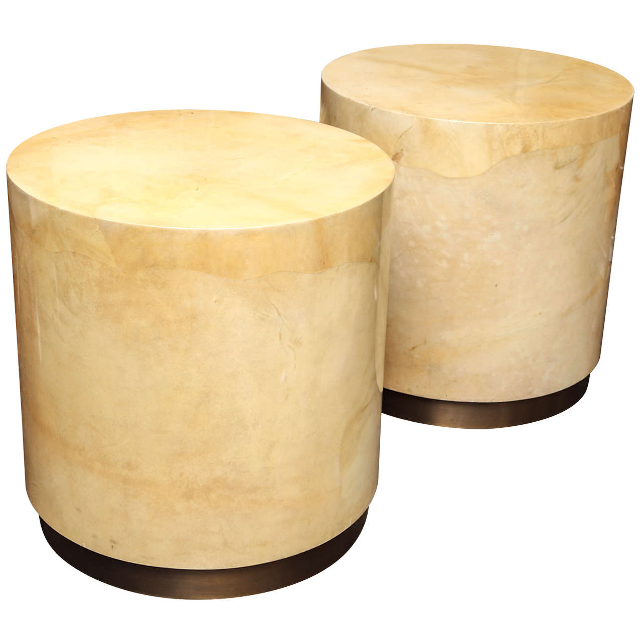 Pair of Parchment Tables at 1stDibs