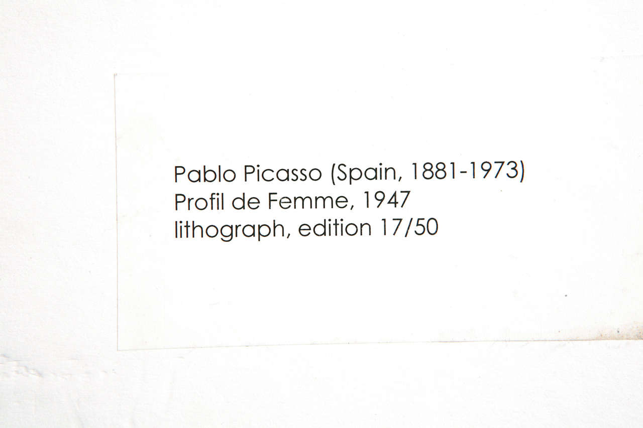 Mid-20th Century Picasso Lithograph - Profil de Femme