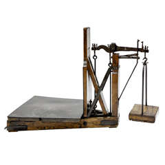 Antique Early 19th Century Platform Wheat Scale From Denmark