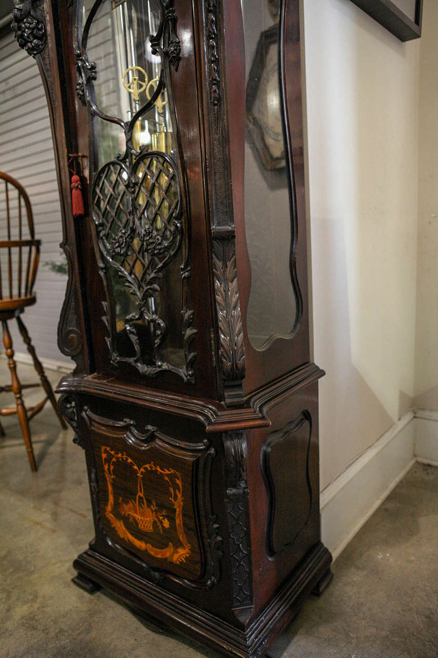 English Nine Tubular Bell Quarter Chiming Hall Clock by Elliott In Excellent Condition In Hixson, TN