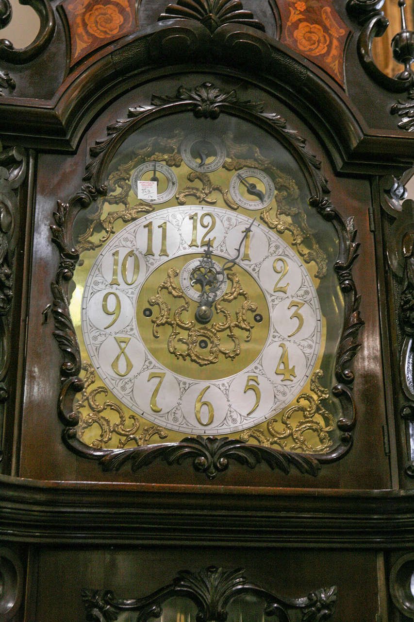 English Nine Tubular Bell Quarter Chiming Hall Clock by Elliott 1