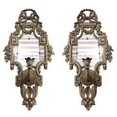 A Large Pair Of Louis XVI Sconces With Mirror Backs