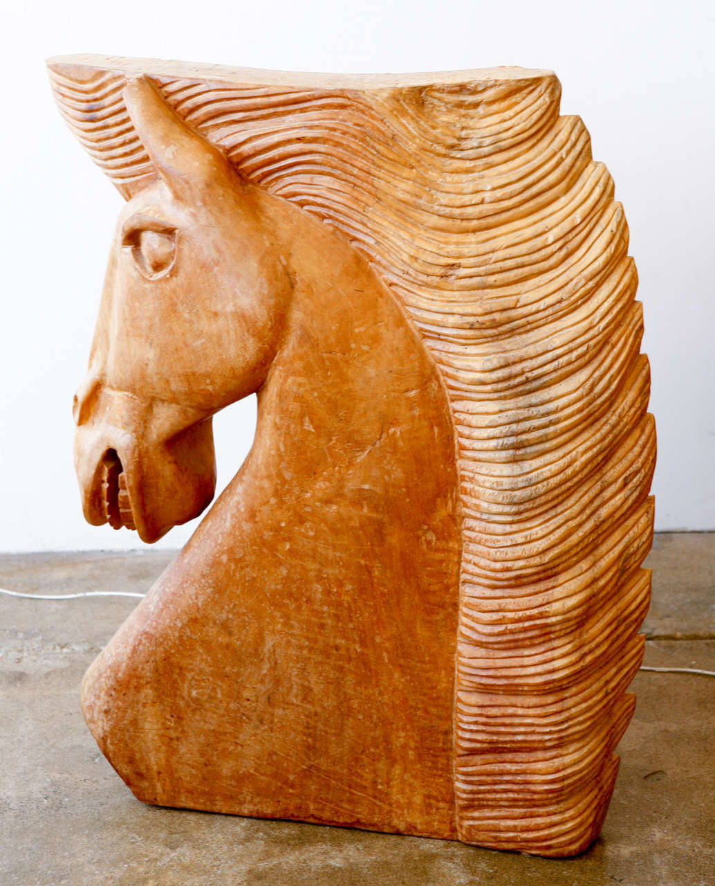 Large Wood Carved Horse Heads For Sale 3