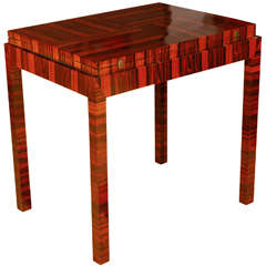Modernist Zebra Wood Game Table By Lajos Kozma