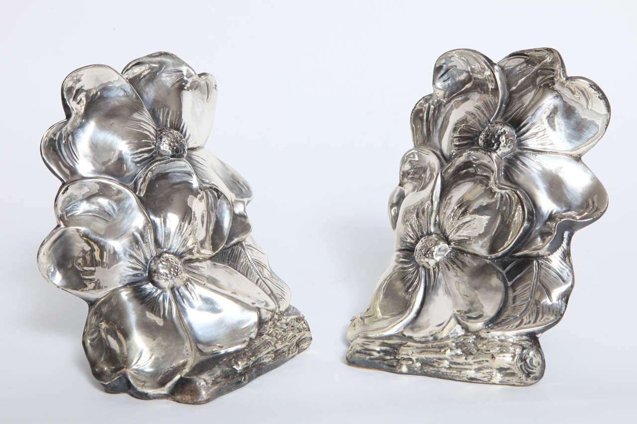 Pair of Artistic Flower Bookends