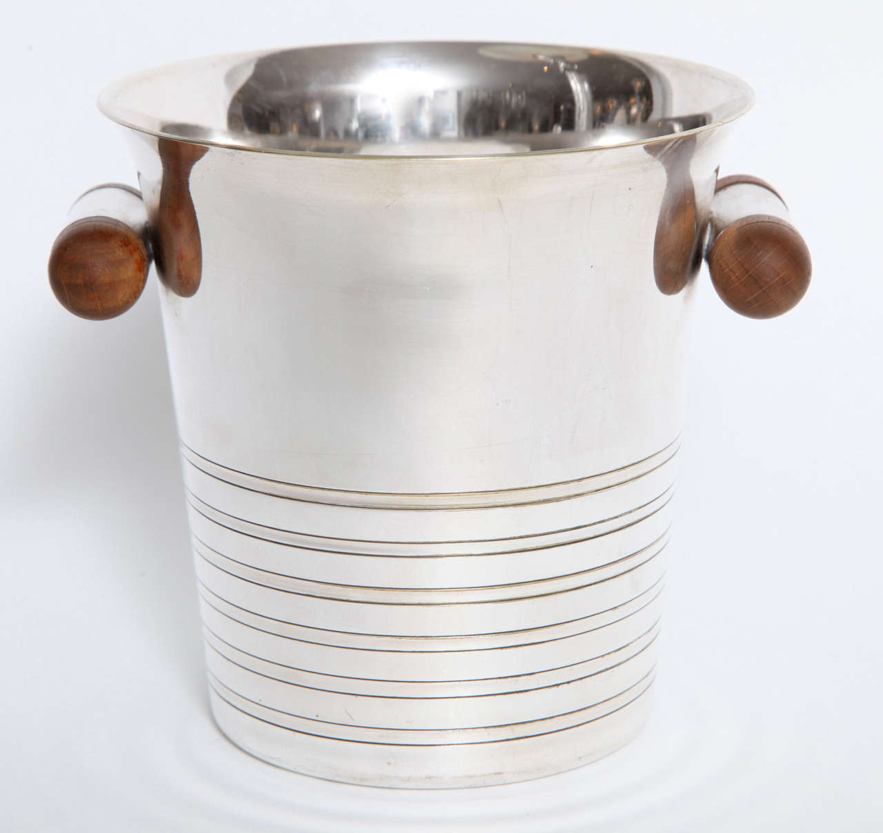 Mid-20th Century Two Christofle Ice Buckets with Wood Handles