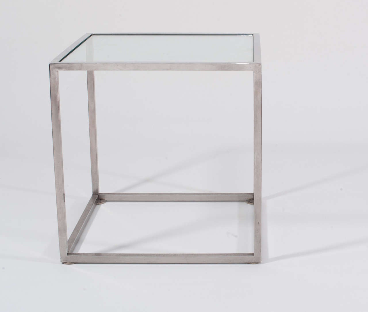 Coffee table in glass and metal chromed made in the '70 for Azucena.